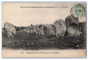 c1910 Alignments Kerlescan to Carnac Megalithic Monument of Brittany Postcard