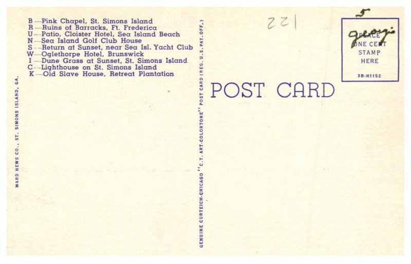 Greetings   Georgia  Brunswick  LARGE LETTER