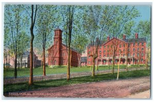 c1910 Theological School Exterior Building Bangor Maine Vintage Antique Postcard