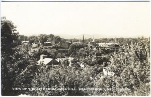 Brattleboro VT View of City from Ames Hill Real Photo RPPC Postcard