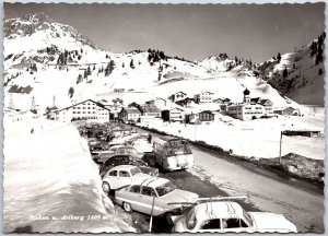 Stuben A. Arlberg Austria, Roadway Mountain Alps, Real Photo RPPC, Postcard