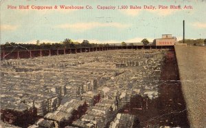 Pine Bluff Arkansas 1913 Postcard Pine Bluff Compress & Warehouse Cotton