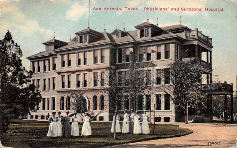 San Antonio Texas Physicians' and Surgeons' Hospital Vintage Postcard AA59964