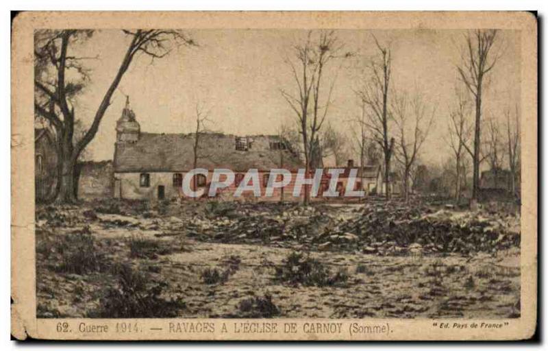 Old Postcard Ravages has the & # 39eglise Carnoy