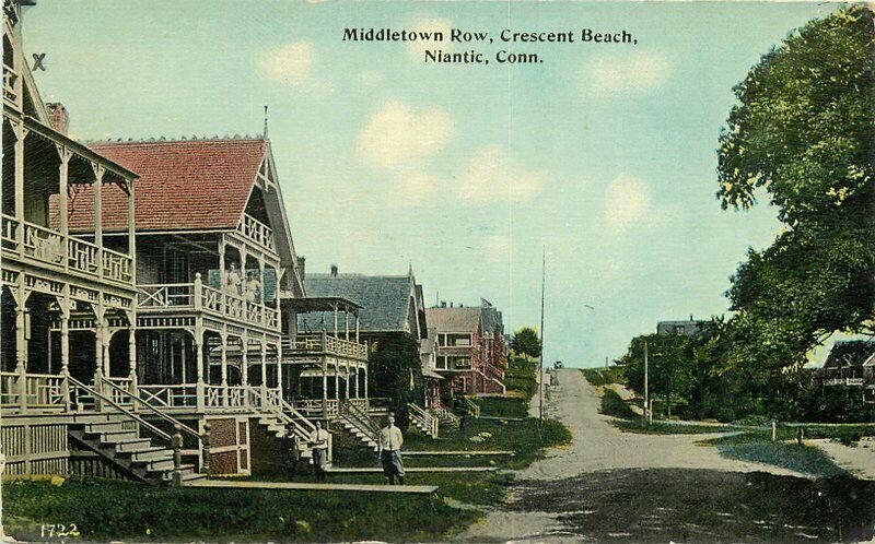 Crescent Beach Niantic Connecticut Middletown Row Danziger 1912 Postcard 21-3492