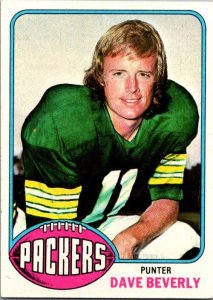 1976 Topps Football Card Dave Beverly Green Bay Packers sk4348