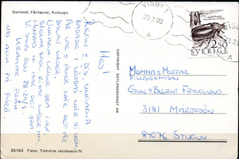 POSTCARD. SWEDEN. GOTLAND. Fårösund.