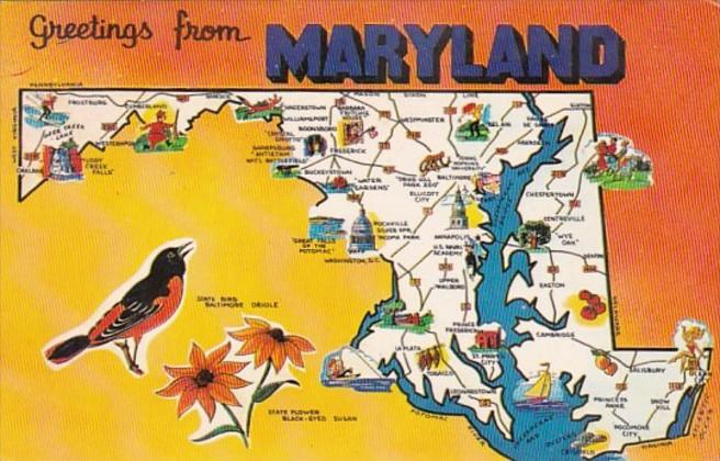 Greetings From Maryland With Map