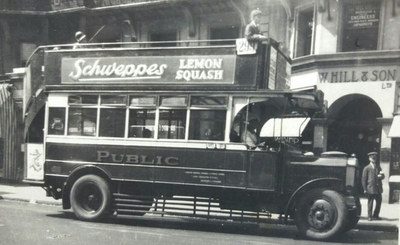 Original Vintage Bus Coach Photo Public Bus Co Open Top London Bus c1920 Pirate