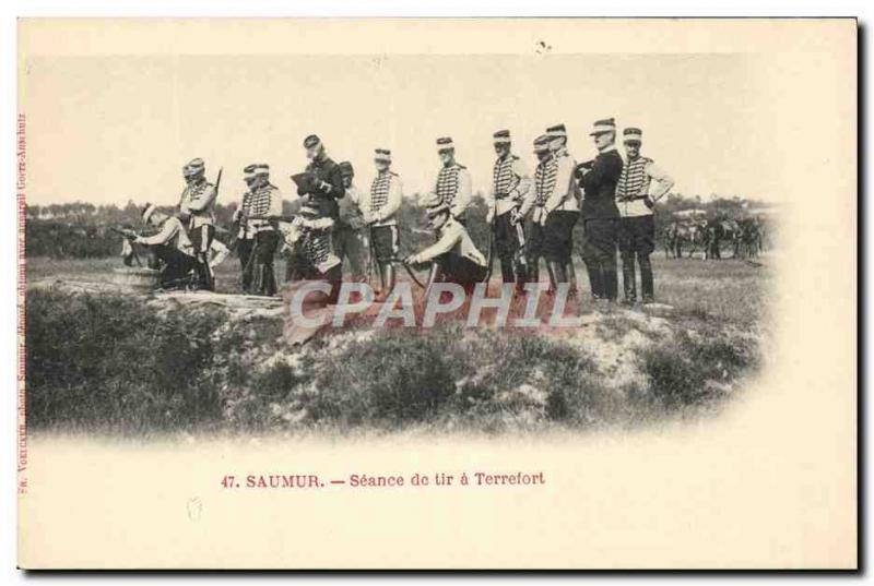 Old Postcard Horse Riding Equestrian Saumur shooting Seance has Terrefort