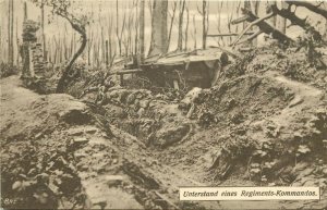 WWI RPPC Postcard Unterstand Eines Regiments Commandos Trench Pill Box