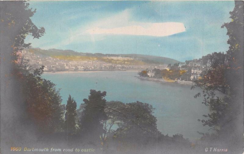 DARTMOUTH DEVON UK FROM ROAD TO CASTLE~G T HARRIS POSTCARD