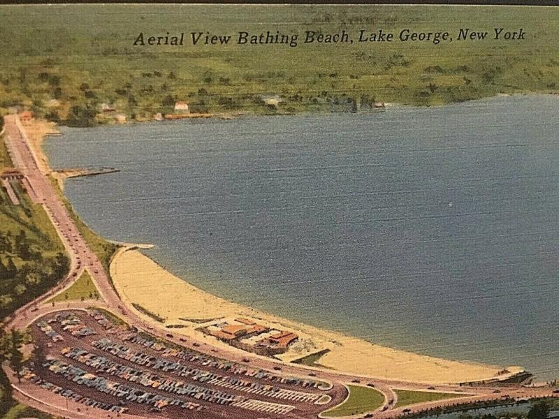 Postcard 1950s View of Bathing Beach ,Lake George, NY.      T6