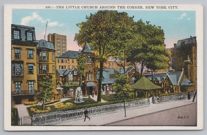 Church~New York City~Little Church Around the Corner~Fountain~Vintage Postcard 