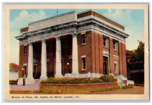 1947 Bureau De Peste Ste. Agathe Des Monts Post Office Quebec Canada Postcard