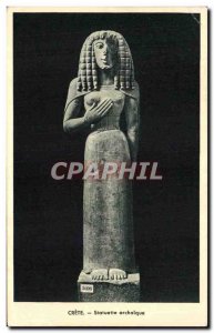 Postcard Old Statue archaic Crete Greece