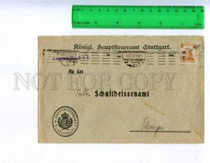 197932 GERMANY WURTTENBERG 1917 year part Cover w/ stamp