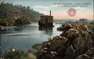 California CA Gold Dredging Panama-Pacific Exposition Vintage Postcard