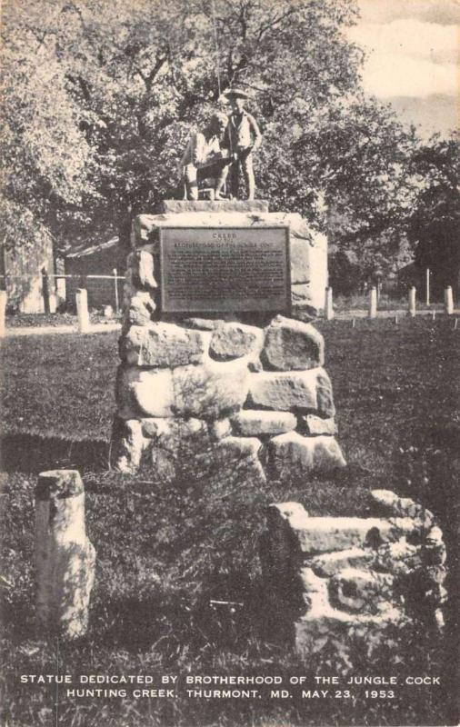 Thurmont Maryland Brotherhood Of Jungle Cock Hunting Statue Postcard K97008