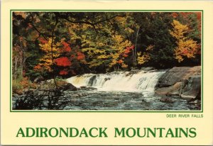 Postcard NY Adirondack Mountains - Deer River Falls