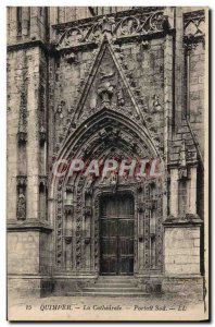 Old Postcard The Cathedral Quimper South Portal