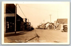 RPPC Main Street   Pincher Creek  Alberta  Canada  Postcard  c1930