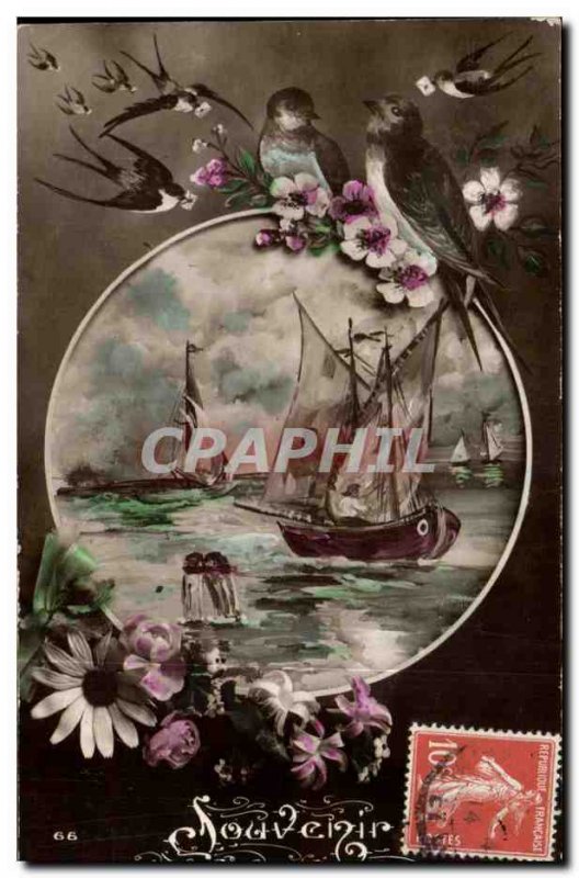 Old Postcard Fantasy Boat Remembrance