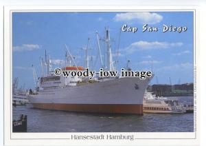 cd0356 - German Cargo Ship - Cap San Diego , built 1962 - postcard