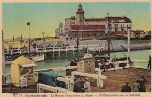 Blankenberge Bateau D'Excursions Depart Guide Boat Old Postcard