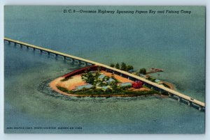 Miami Florida Postcard Overseas Highway Pigeon Key Fishing Camp Key West c1940