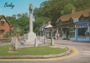 Burley Cross Hampshire Village Post Office Postcard
