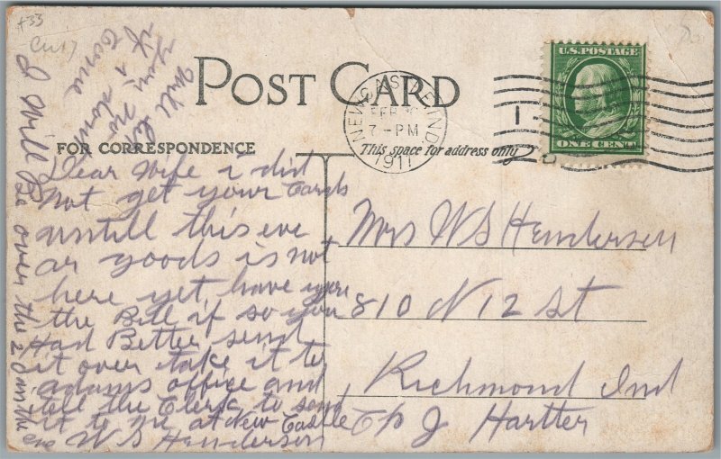 NEW CASTLE IN SO. MAIN STREET ANTIQUE POSTCARD