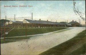 Stamford CT RR Train Station Depot 1909 Used Postcard To Prattsville NY