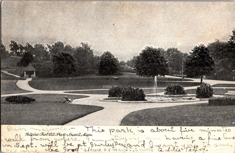 Interior Fort Hill Park, Lowell MA c1906 Undivided Back Vintage Postcard J78