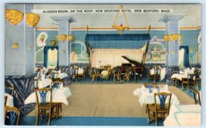 NEW BEDFORD, Massachusetts MA ~ New Bedford Hotel ALADDIN ROOM 1939 Postcard