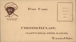 Toledo OH Chester Clapp Ideal Steel Ranges Stoves Advertising Postcard