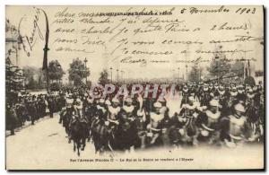 Old Postcard Sovereigns D Italy in Paris on the Avenue Nicolas II King and Qu...