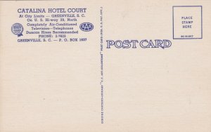 South Carolina Greenville Catalina Hotel Court & Restaurant Curteich sk618