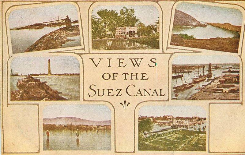 Teddy Roosevelt African Expedition Postcard Capper Series Views Of Suez Canal