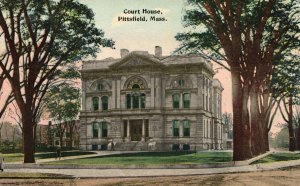 Vintage Postcard Courthouse Building Historic Landmark Pittsfield Massachusetts