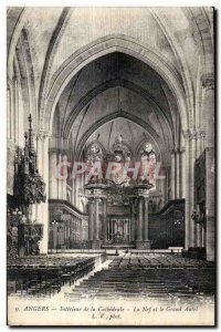 Old Postcard Angers Interior of Catbedrale The Nave and the Great Altar