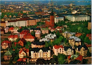 Postcard Finland Helsinki birds eye view