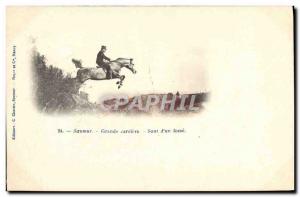 Old Postcard Horse Riding Equestrian Saumur career Grand Saut d & # 39un pit