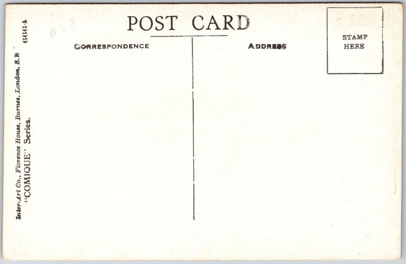 Pretty Lady All Hot And Bothered Glad I'm Here Comic Card Postcard