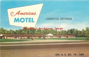 GA, Americus, Georgia, Americus Motel, Highway 19-280, Butler No 16,189F 