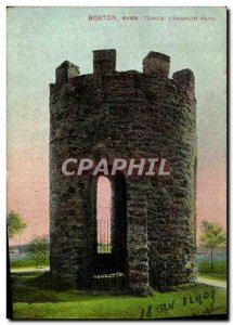 Postcard Boston Mass Old Tower Franklin Park