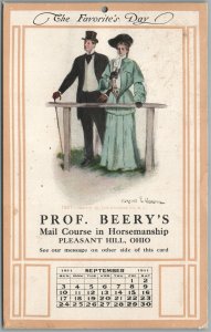PLEASANT HILL OH HORSEMANSHIP COURSE ADVERTISING ANTIQUE POSTCARD