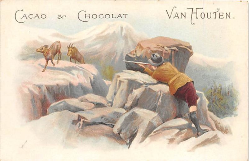 Cacao & Chocolat Van Houten Tradecard backing Advertising Unused 