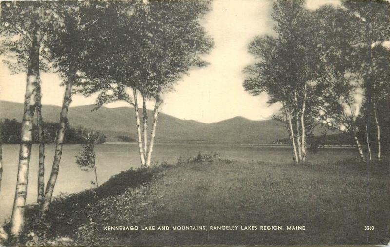 Kennebago Lake and Mountains Rangely Lakes Region Maine ME Postcard