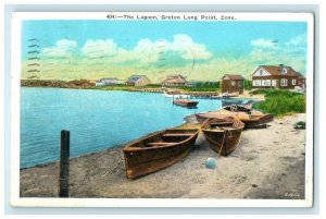 1934 The Lagoon Groton Long Point Connecticut CT Posted Vintage Mystic Postcard 